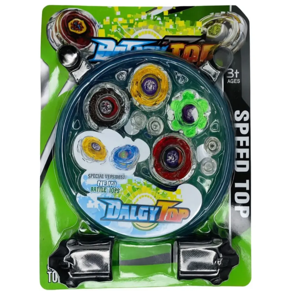 Kit Beyblade Rotativo Metal Speed Top Com Arena E Lançadores