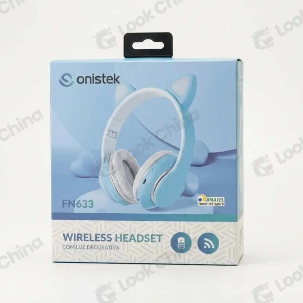 Fone de Ouvido Sem Fio Headset com Luz Decorativa
