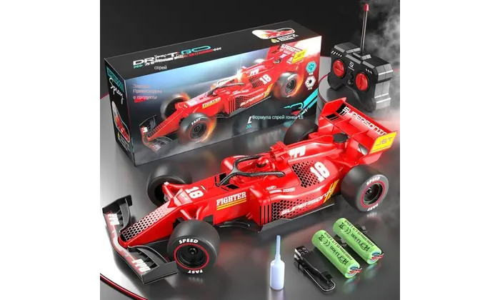 Carrinho F1 Controle Remoto Efeito Fumaça LED e Luzes LED Reais - Drift Go Formula 1