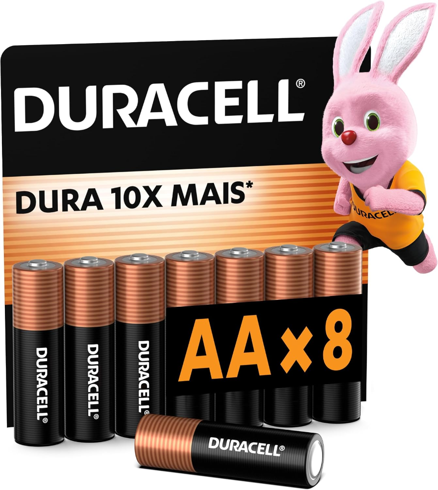 Duracell Pilhas Alcalinas AA Pequena Pack 8 Unidades