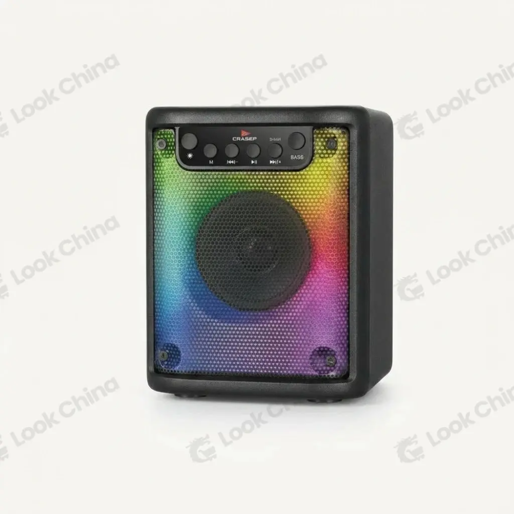 Caixa de Som Portátil Bluetooth com Rádio FM e Luzes LED