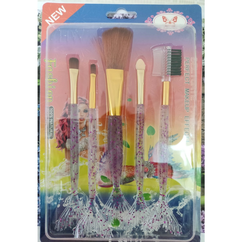 Kit Pincel 5 Peças Modelo Sereia