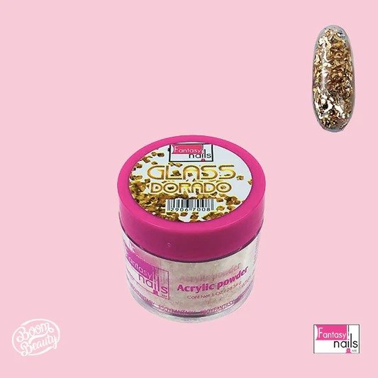 acrilico glass dorado 1 onza fantasy nails