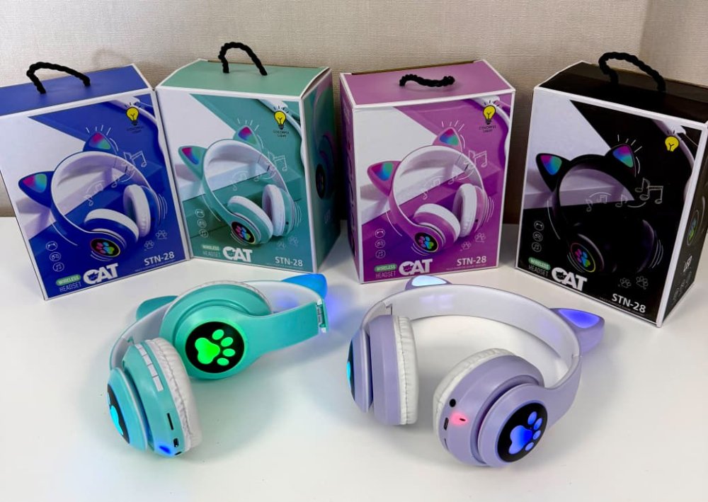 Auricular Bluetooth Cat con Orejas LED - Stn 28