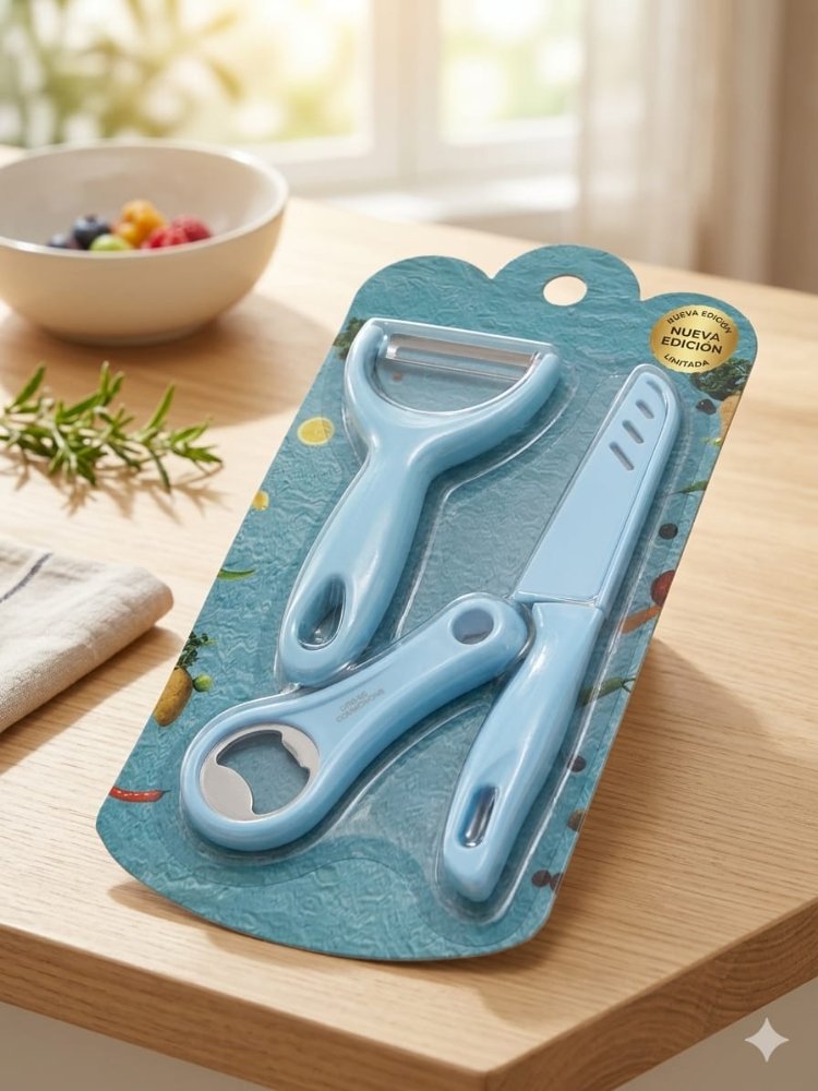 Set de Pela Papa, Cuchillo y Destapador