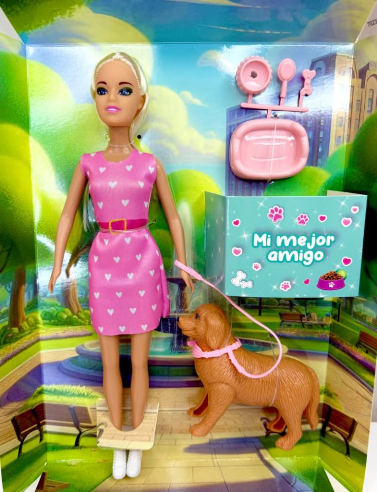 Muñeca Tiny con Mascota y Accesorios