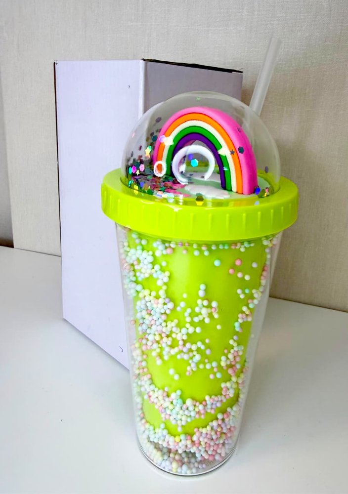 Vaso Termico Infantil con Sorbete y Diseño de Arcoiris