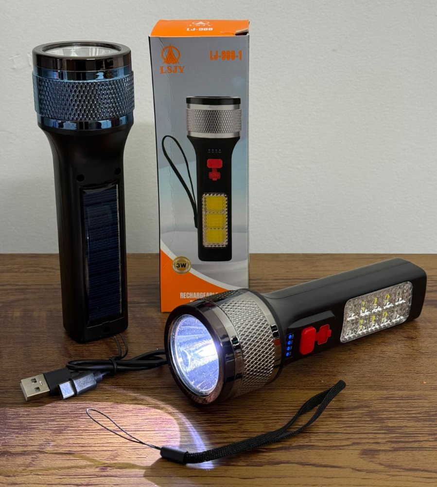 Linterna LED Recargable + Panel Solar