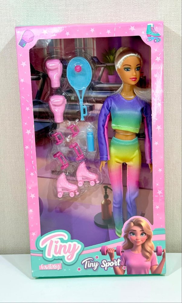Muñeca Tiny Sport con Accesorios Fitness
