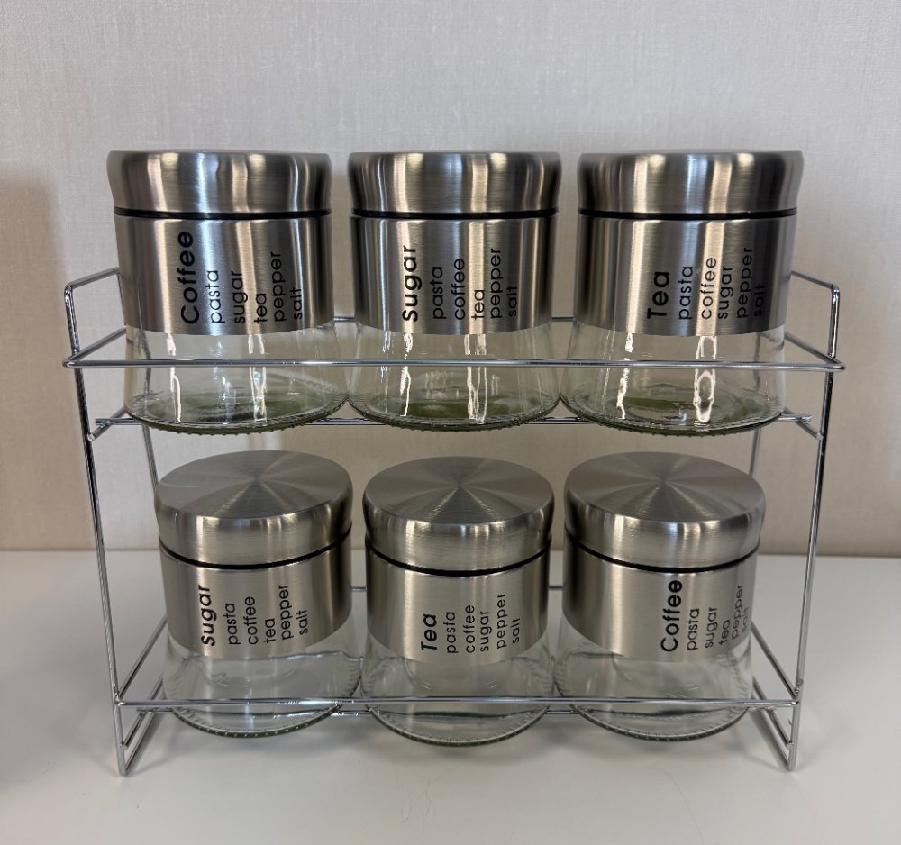 Set Organizador de Frascos X6 con Estante