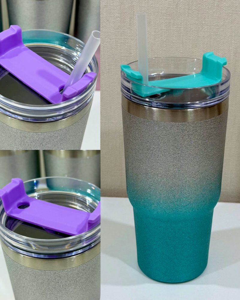 Vaso con Tapa y Sorbete Brilloso 600ml - D263+013