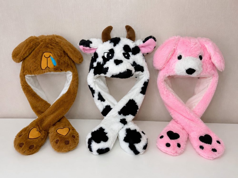 Gorro Dd Peluche con Orejas Moviles