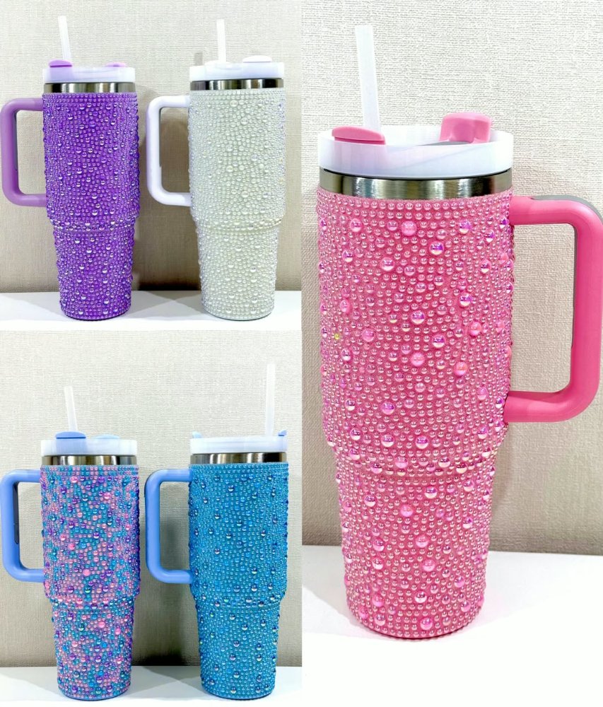 Vaso Travel con Strass y Manija / TT-03