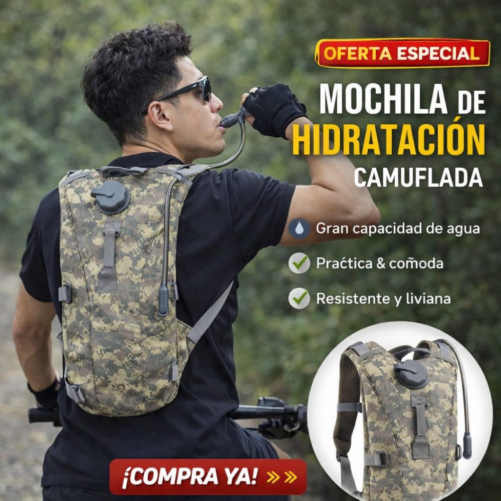 Mochila de Hidratacion Camuflada.