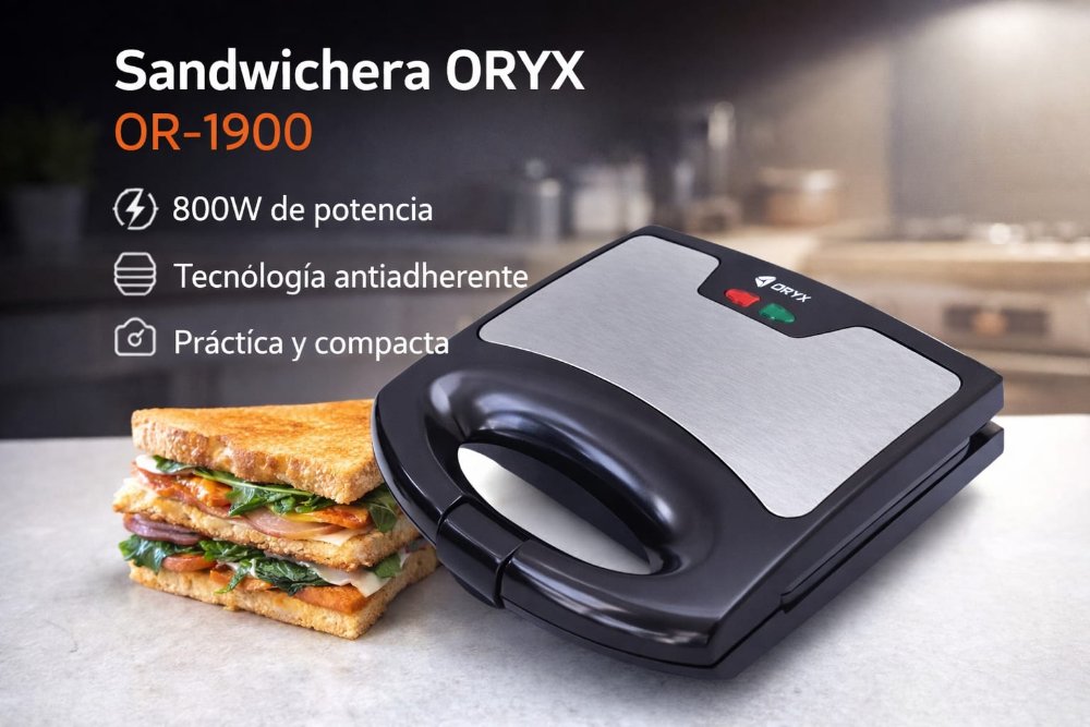 Sandwichera Electrica Oryx 800W