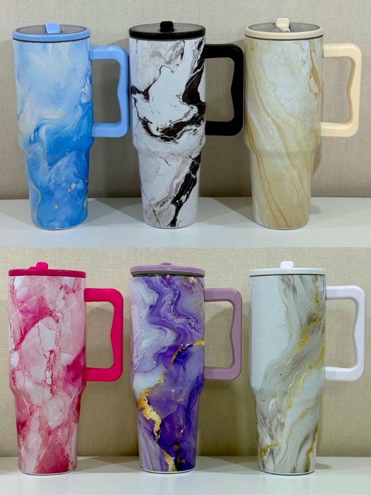 Vaso Termico con Manija + Sorbete Marmolado 1200ml
