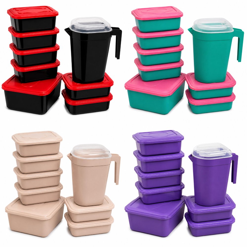 Set de Tupper Cuadrado con Jarra