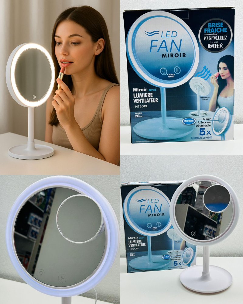 Espejo LED con Ventilador y Aumento X5