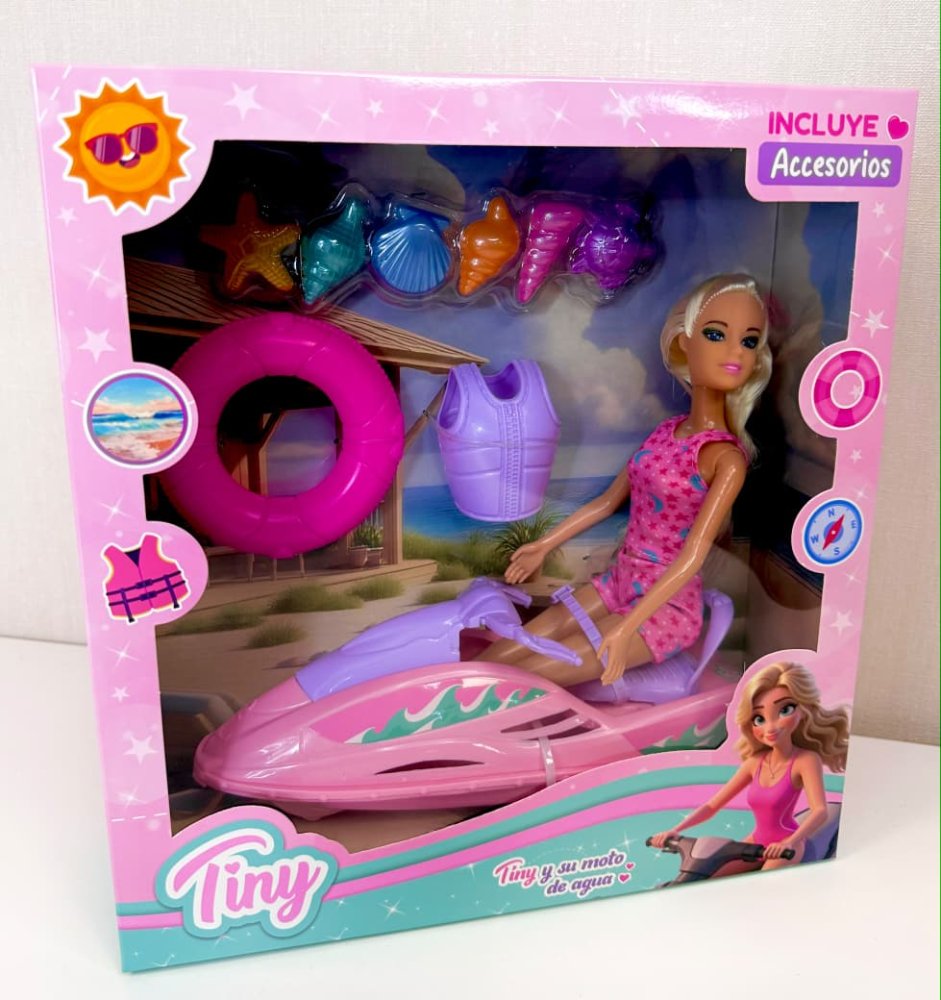 Muñeca Tiny y Su Moto de Agua - 54457