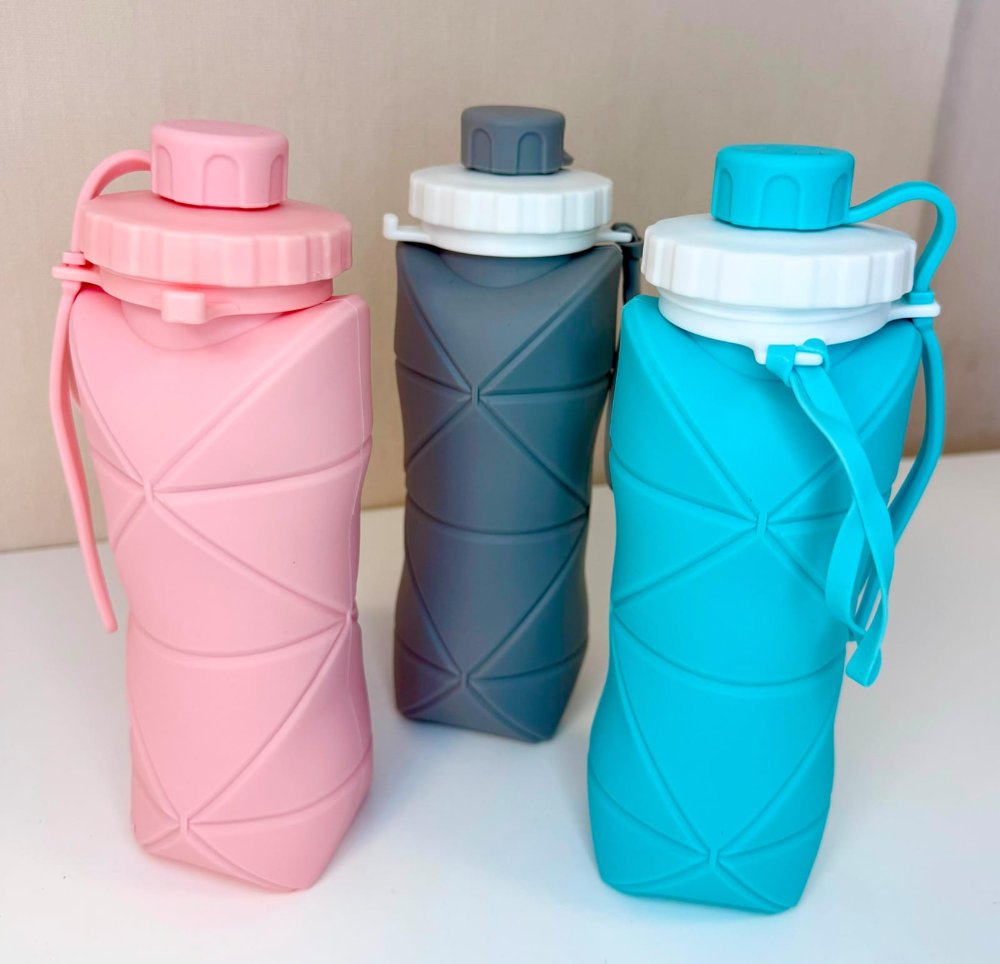 Botella Plegable de Silicona Deportiva 600ml