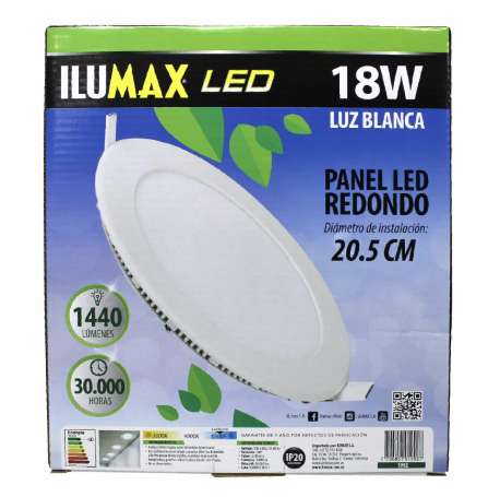 PANEL LED REDONDO INCRUSTAR 18W VIVO