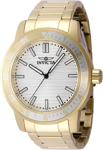 Invicta Specialty Hombres 1.772 in Acero Inoxidable Oro Plata Esfera PC21J Cuarzo