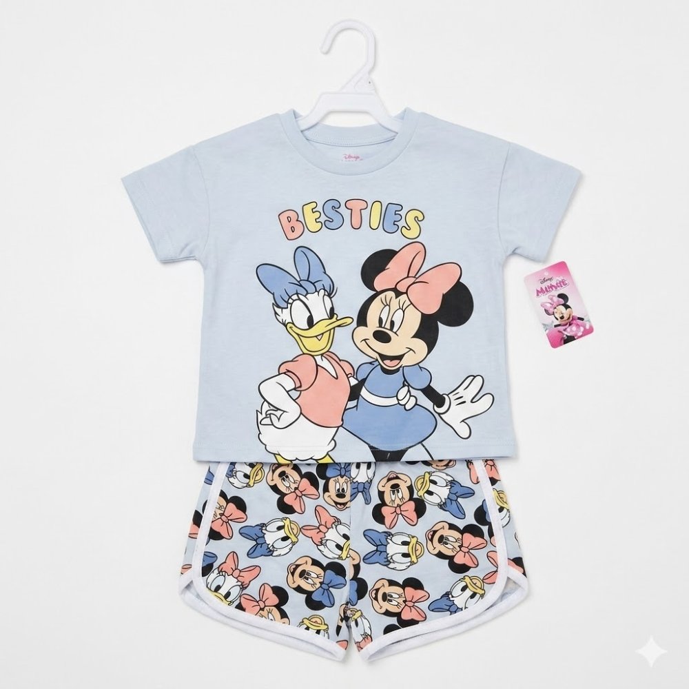NIÑA, DISNEY, SET MINNIE & DAYSI COLOR AZUL "BESTIES", TALLA 4