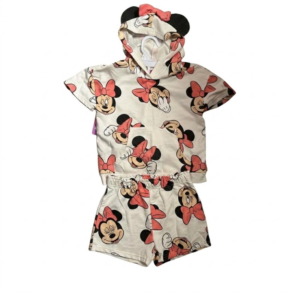 NIÑA: DISNEY, SET MINNIE MOUSE CON CAPUCHA Y OREJITAS, TALLA 6