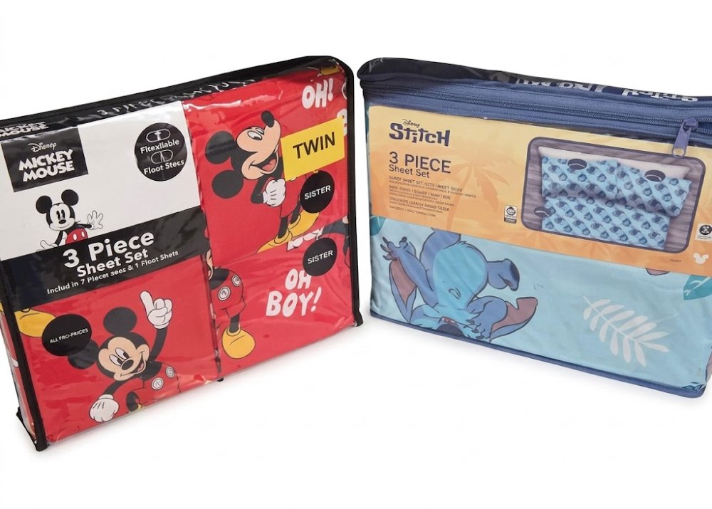 JUEGO DE SABANAS MICKEY MOUSE Y STICH, 3 PIEZAS, TWIN