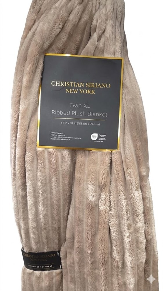 FRAZADA PLUSH, CRISTHIAN SIRIANO, TWIN XL, BEIGE