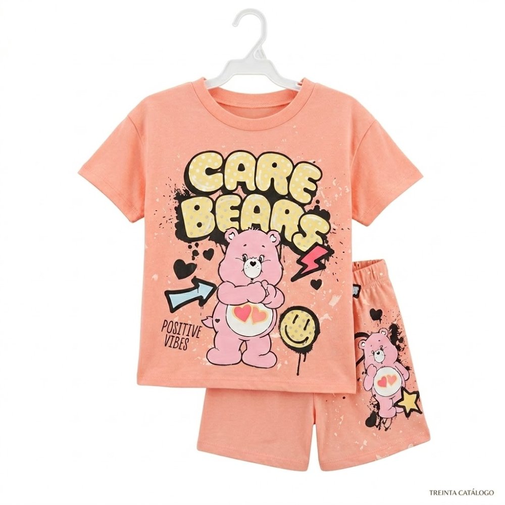 NIÑA: CARE BEARS, SET DE 2 PIEZAS, TALLAS 4, 5, 6