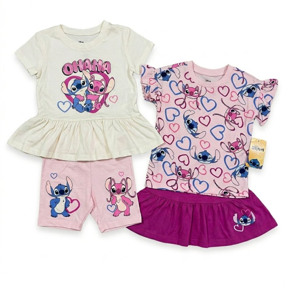 NIÑA: DISNEY, SET DE 4 PIEZAS STICH-ANGEL "OHANA", TALLA 4