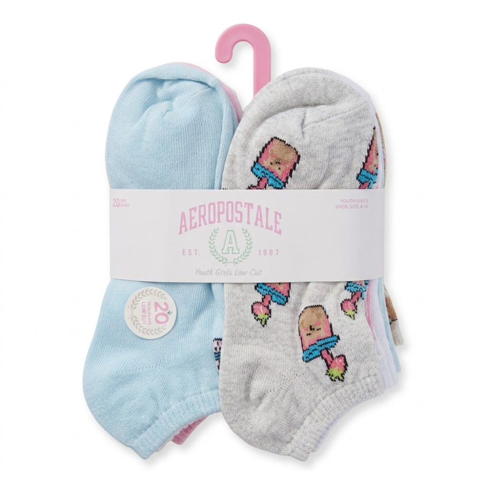 NIÑA: AÉROPOSTALE, PACK 20 PARES LOW CUT, TALLA 4-10