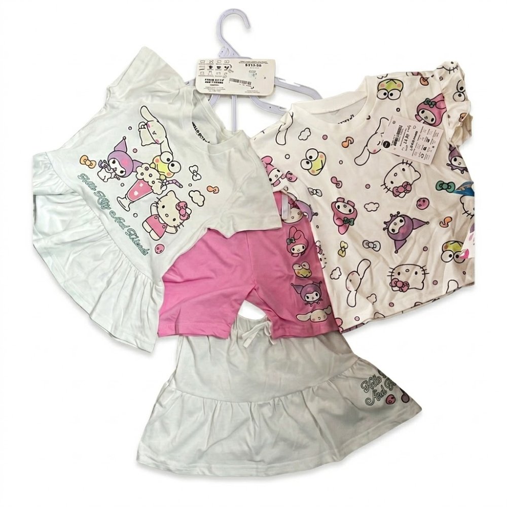 NIÑA: SANRIO, SET DE 4 PIEZAS HELLO KITTY & FRIENDS, TALLA 4
