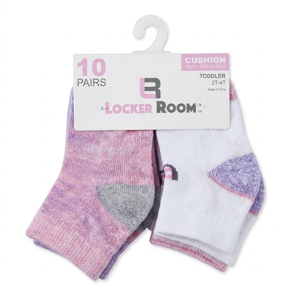 NIÑA: LOCKER ROOM, PACK 10 PARES ANTIDESLIZANTES, TALLA 2T-4T