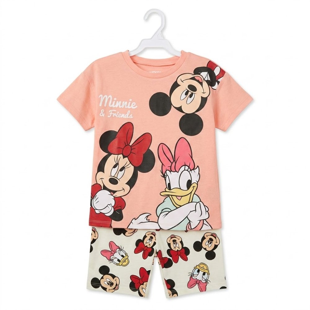 NIÑA: DISNEY, SET MINNIE & MICKEY FRIENDS DURAZNO, TALLAS 2, 3, 4