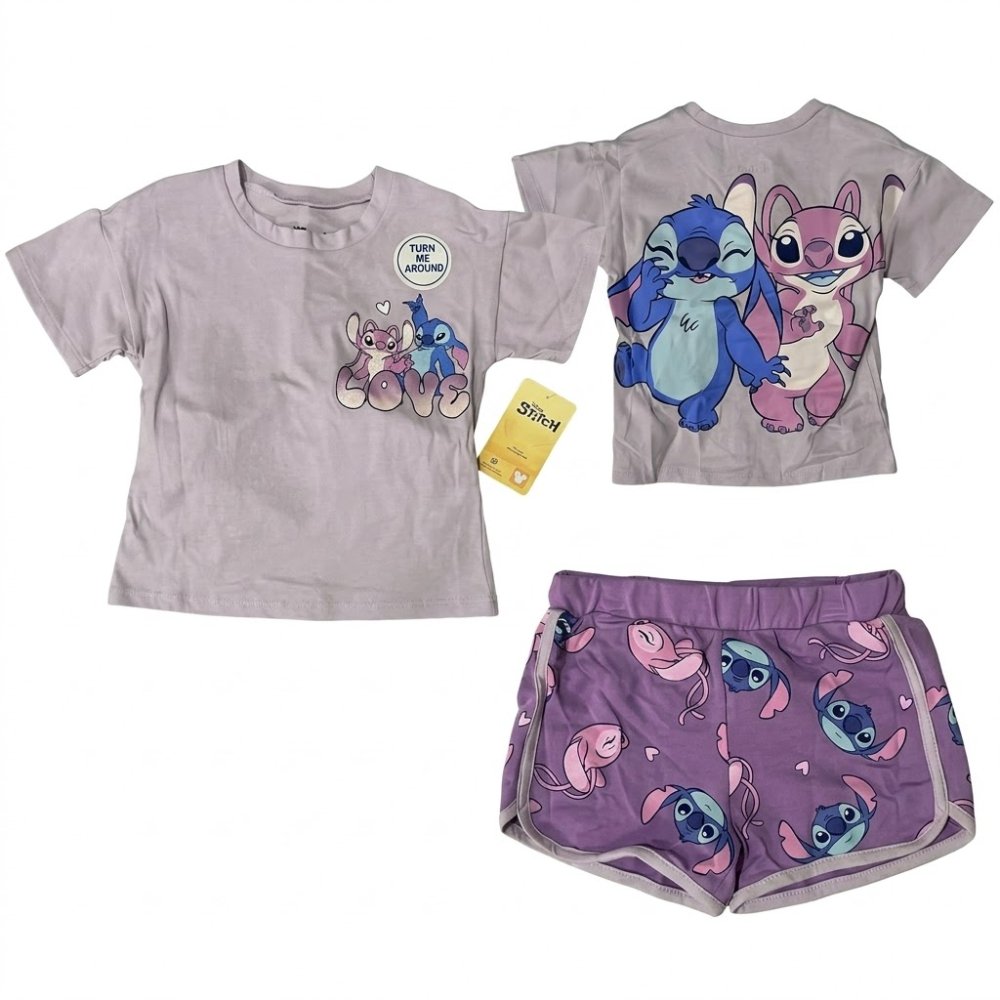 NIÑA: DISNEY, SET STICH & ANGEL LILA, TALLA 4