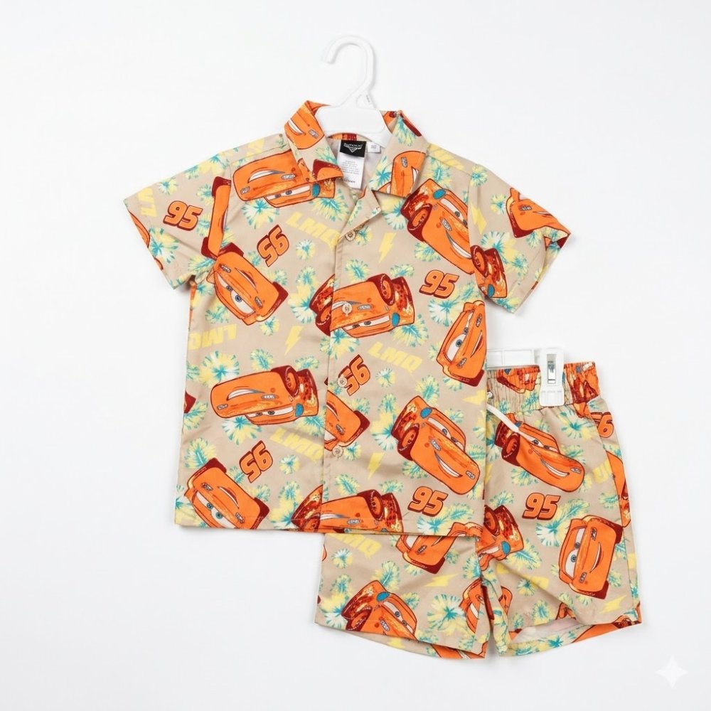 NIÑO: DISNEY, SET TROPICAL DE 2 PIEZAS, RAYO MCQUEEN, TALLA 3