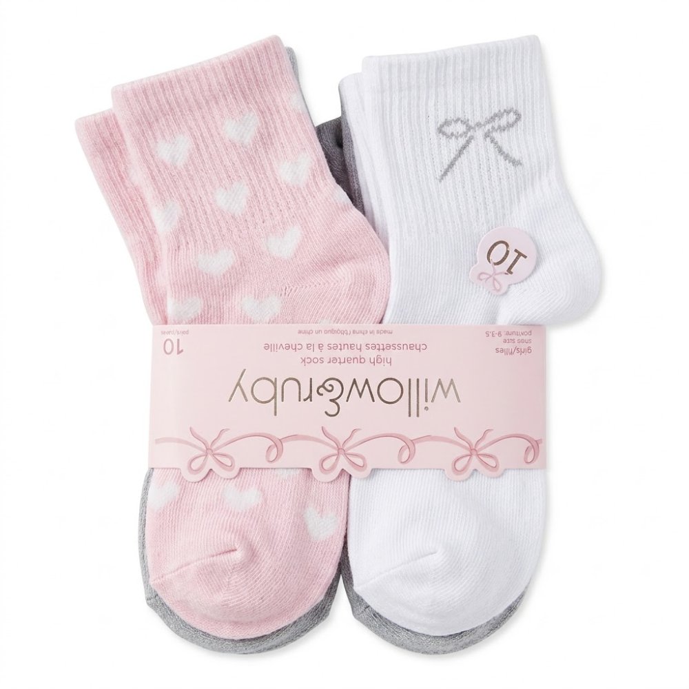 NIÑA: WILLOW & RUBY, PACK 10 PARES HIGH QUARTER, TALLA 9