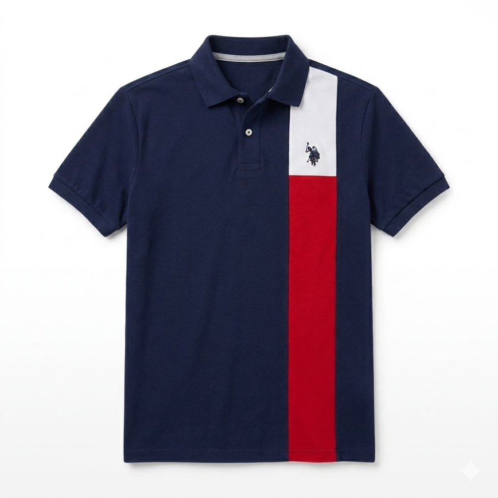 CAMISA ESTILO POLO, MARCA: POLO ASSN, TRICOLOR