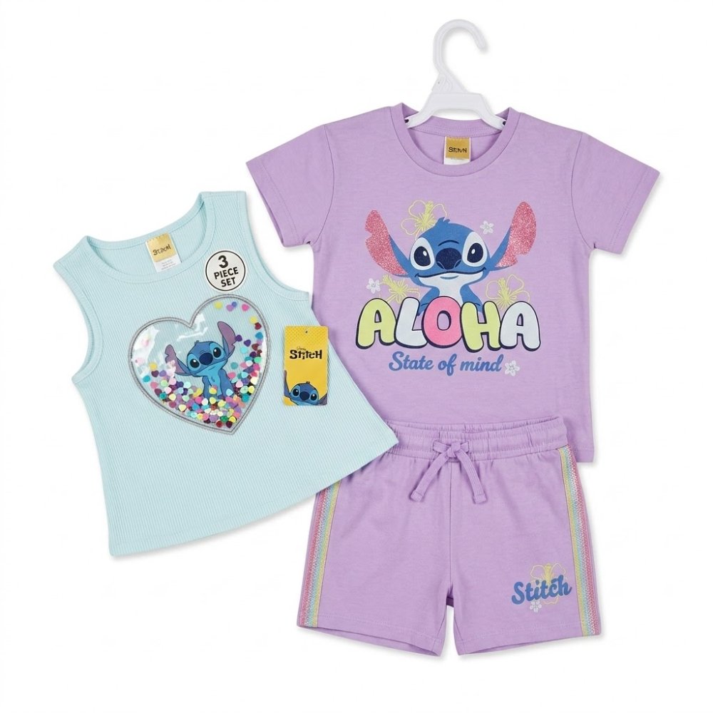 NIÑA: DISNEY, SET DE 3 PIEZAS, STICH, TALLAS 4, 5, 6