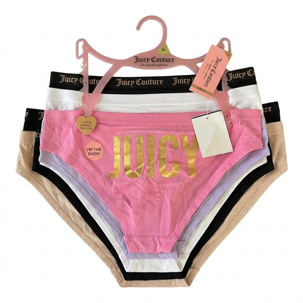 PANTIES ESTILO BIKINI, JUICY COUTURE, PACK DE 5 UNIDADES, TALLA M