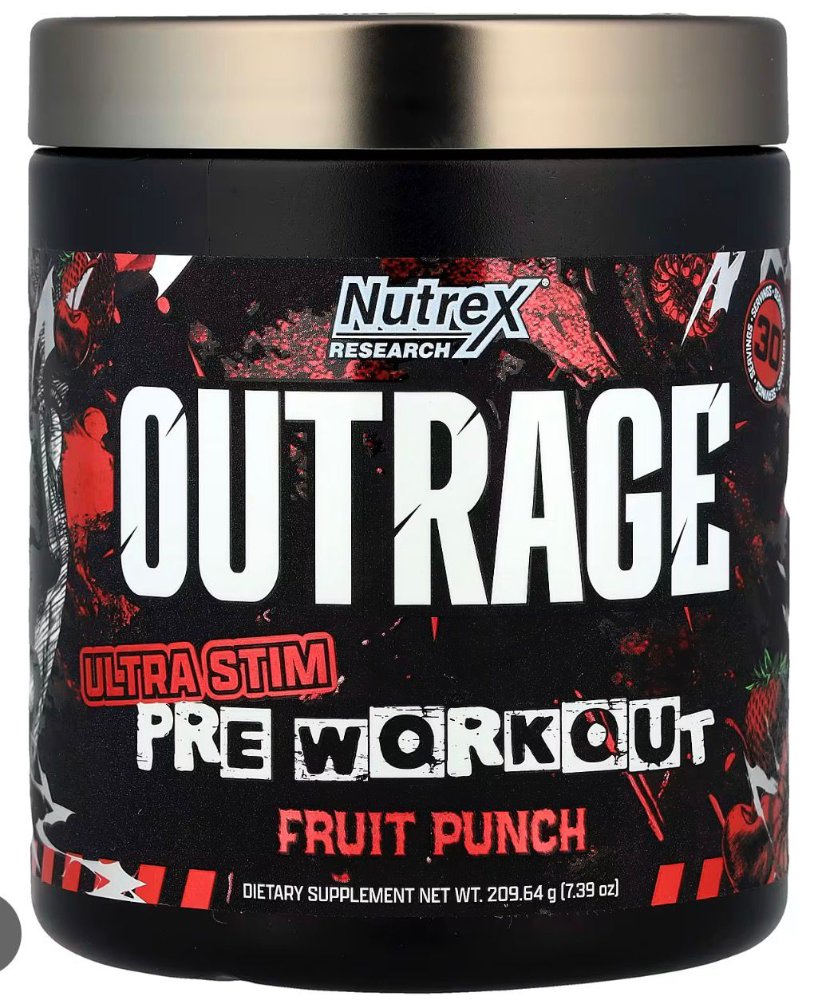 PREWORKOUT OUTRAGE FRUT PUNCH 30 SER