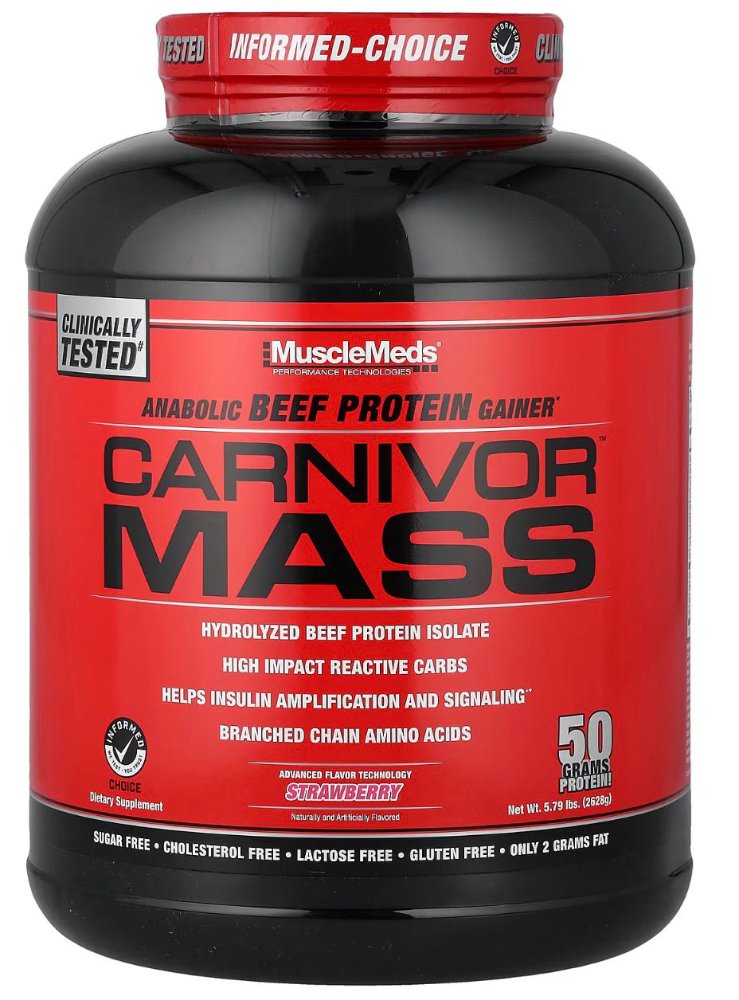 CARNIVOR MASS 5,8LB GALLETA, STRAWBERRY, VAINILLA, CHOCOLATE