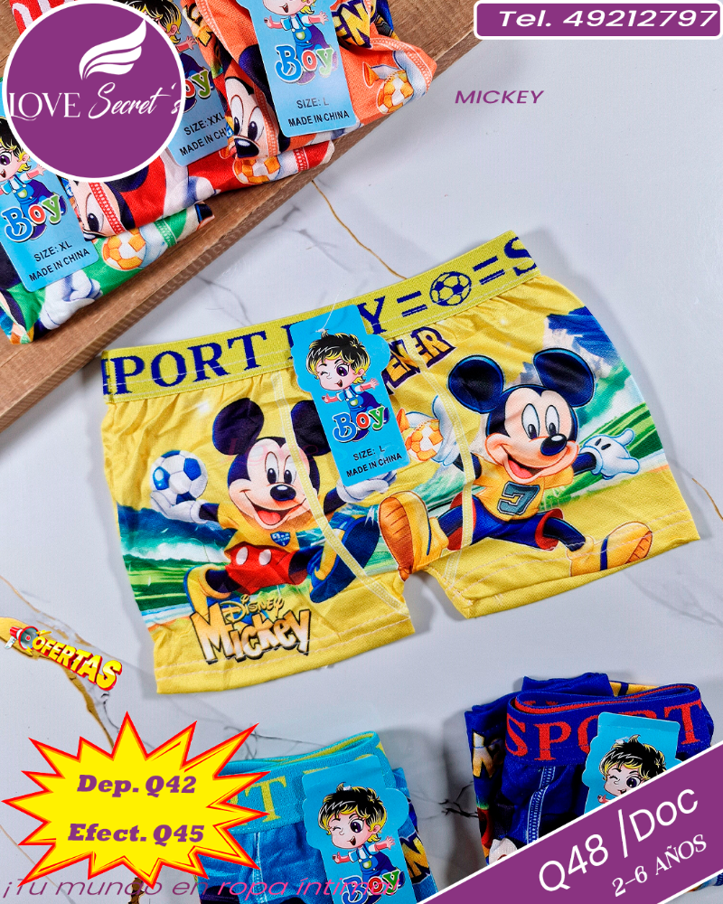 BOXER NIÑO MICKY MICKEY