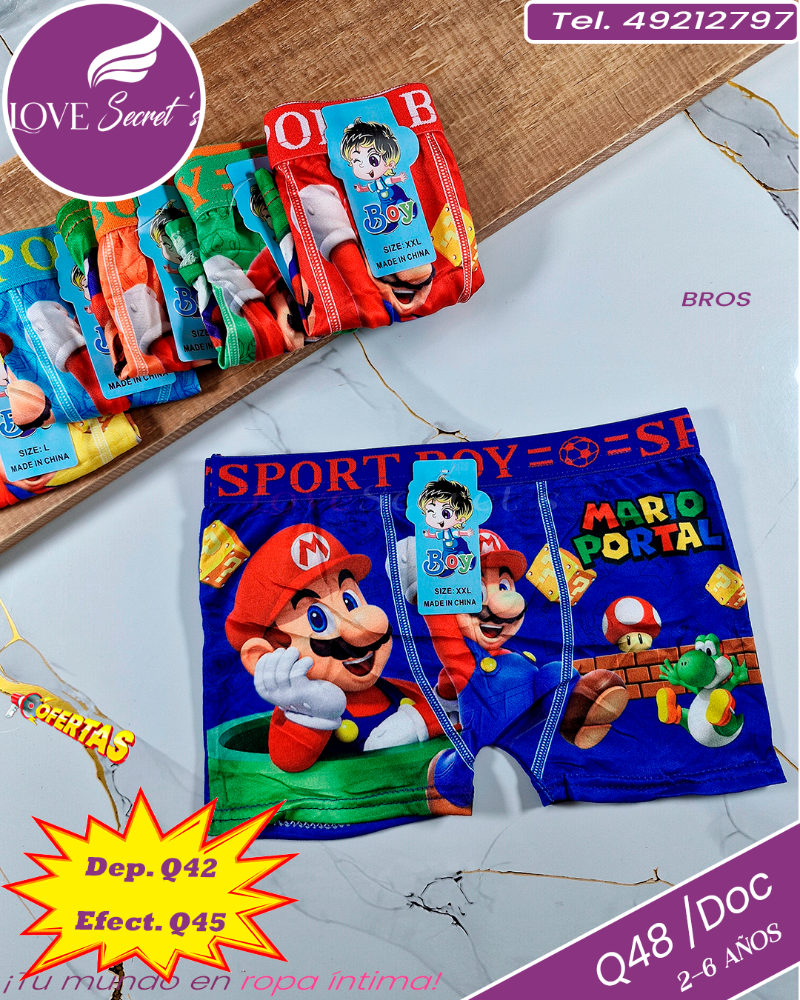 BOXER NIÑO MARIO BROS BROS