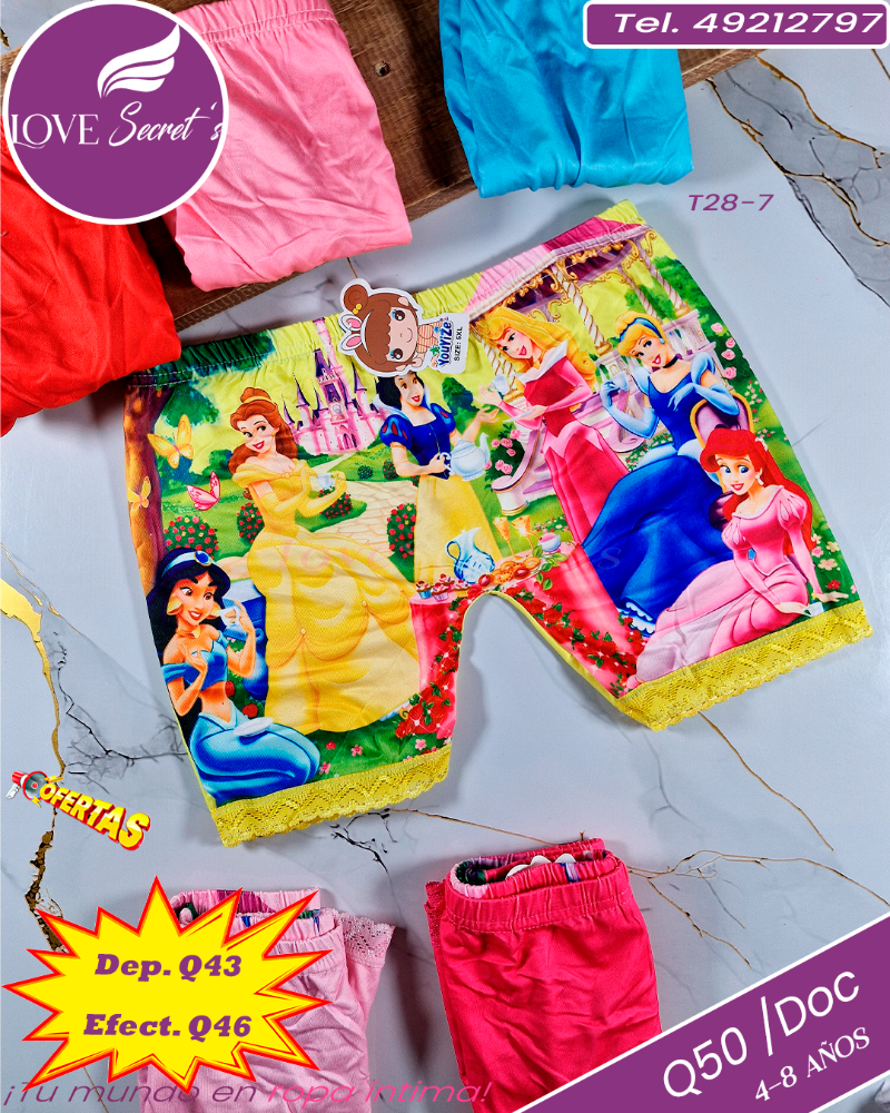 PANTALETA DE PRINCESAS T28-7