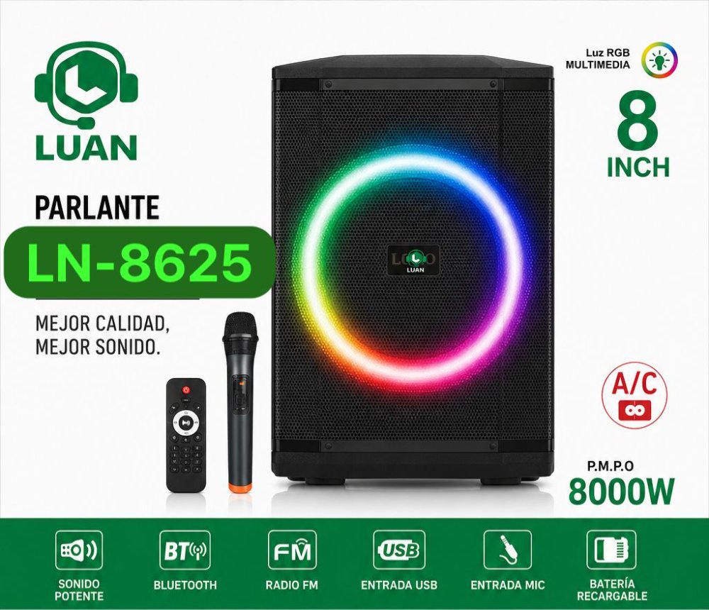 PARLANTE  LUAN LN-8625 8 PULGADAS