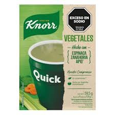Sopa quick vegetales x5 sobres