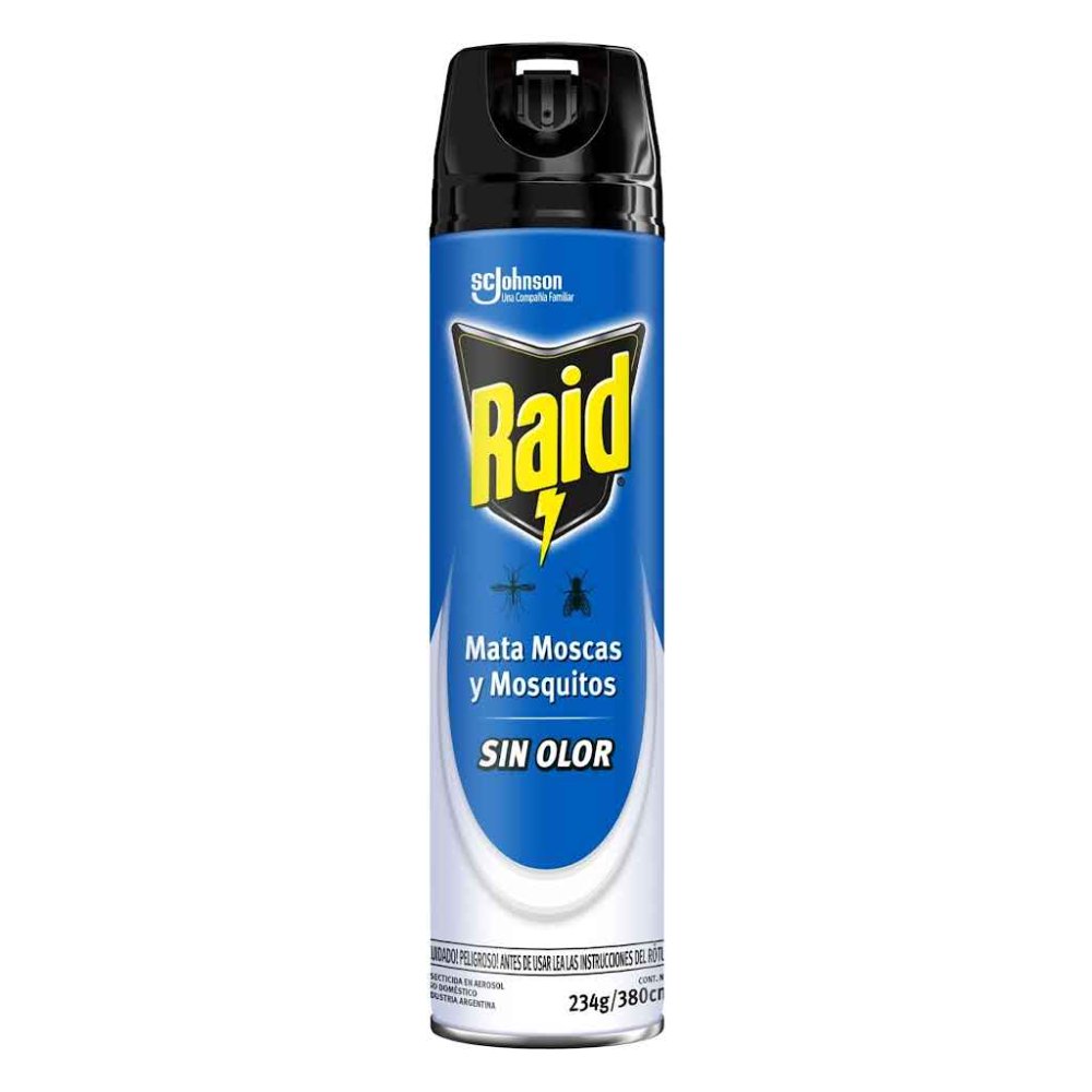 Insecticida Raid mata moscas y mosquitos sin olor en aerosol